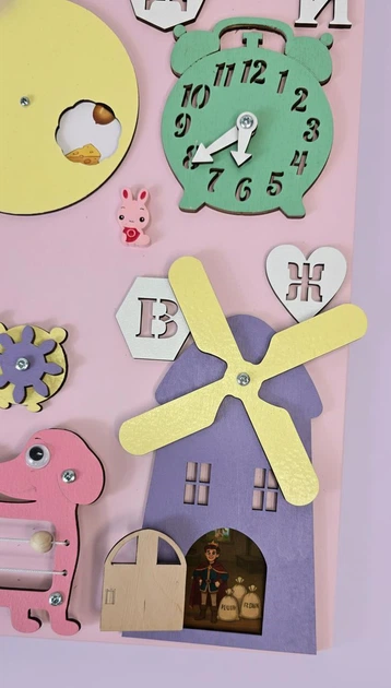 Бизиборд для дітей 50х60 Розвивальна дошка Бізіборд Методика Монтессорі для розвитку дрібної моторики Тернопіль - фото 7