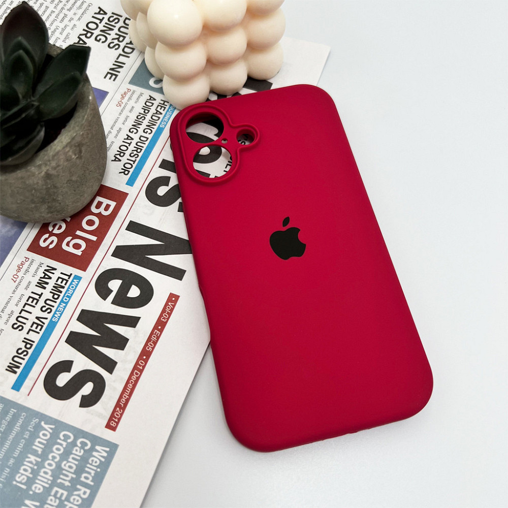 Чохол для смартфона Silicone Full Case AA Camera Protect for Apple iPhone 16 20,China Red Київ - фото 4