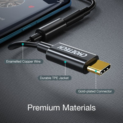 Перехідник USB-C to 3.5m stereo-audio (CDLA) Choetech (AUX003-BK) Вінниця - фото 10