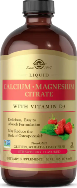 Кальцій та магній із вітаміном Д3 SOLGAR Liquid Calcium Magnesium Citrate with Vitamin D3 473мл полуниця Київ - фото 1