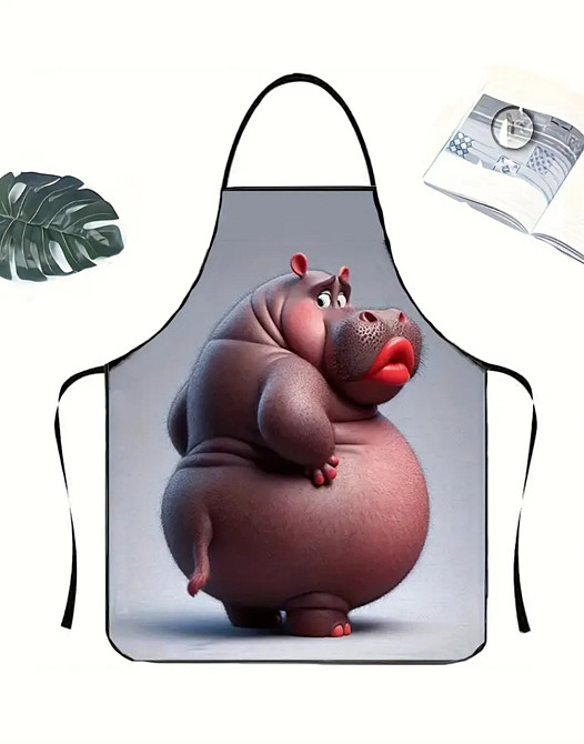 Фартух з приколом Бегемот 80 на 60 см різнобарвний Київ - фото 3