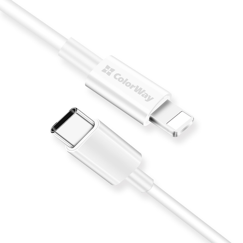 Кабель USB PD Lightning/Type-C ColorWay CW-CBPDCL032-WH 3,0A 1м білий Житомир