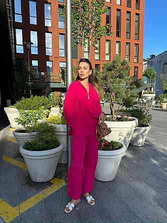 Костюм-тройка женский летний с шортами и брюками Малиновый M-L Харьков