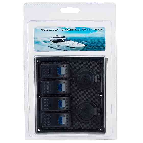 Панель на 4 переключателя автомат 70х110мм + прикуриватель и двойной USB порт HF60-324B Киев