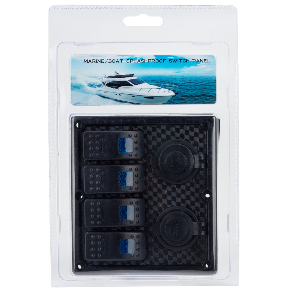 Панель на 4 переключателя автомат 70х110мм + прикуриватель и двойной USB порт HF60-324B Киев - изображение 3