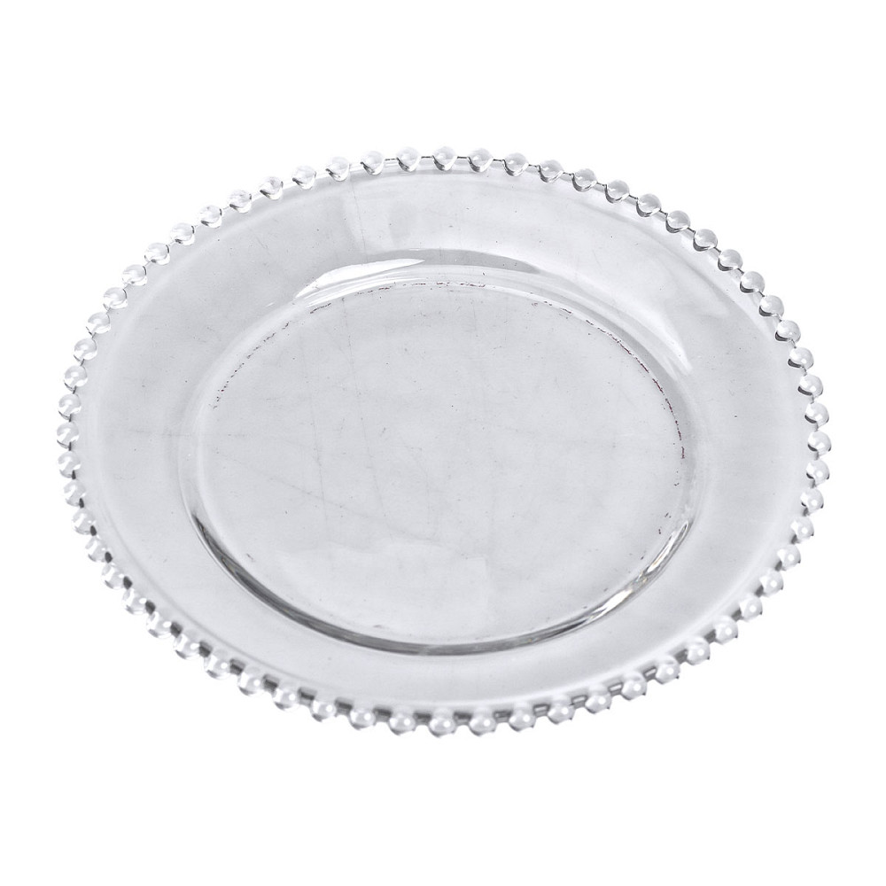 Тарілка десертна скляна Перлини 18,5 см HP-YH-65 Коломия - фото 1