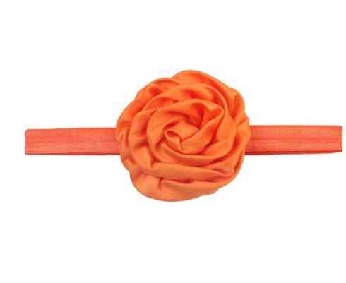 Пов'язка дитяча з трояндочкою помаранчева - квітка 8см, окружність 36-52см Київ