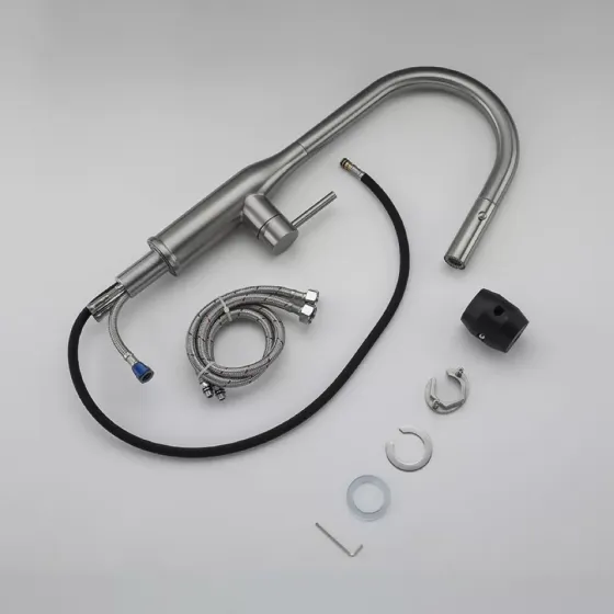 Змішувач для кухні GAPPO G4398-45 з висувним виливом, 2 режими, сатин Київ