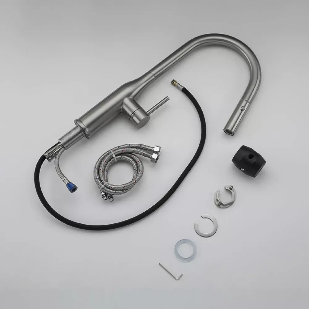 Смеситель для кухни GAPPO G4398-45 с выдвижным изливом, 2 режима, сатин Киев - изображение 4