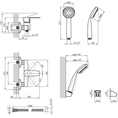 Душевой гарнитур Kroner Oker-C050 (CV019459) Винница - изображение 7