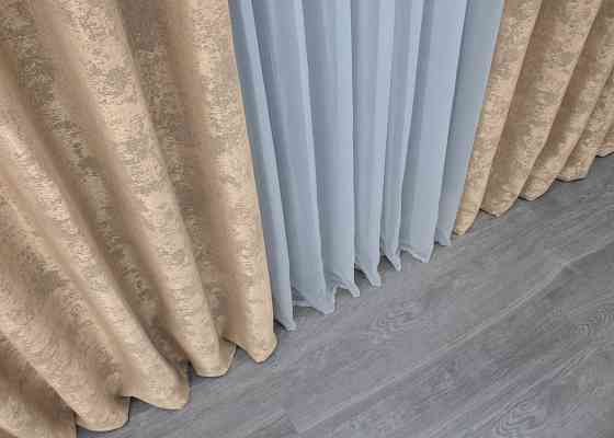 Шторна тканина жакард, колекція "Sultan YL" Туреччина колір темно-бежевий 1699ш Київ