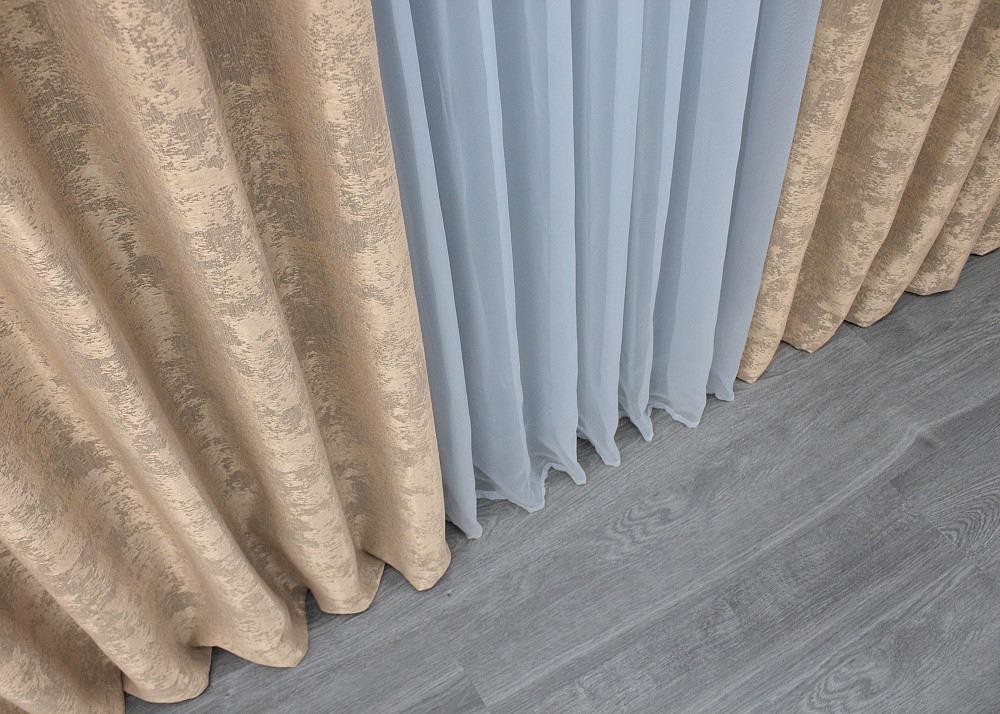 Шторна тканина жакард, колекція "Sultan YL" Туреччина колір темно-бежевий 1699ш Київ - фото 4