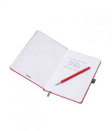 Блокнот с шариковой ручкой Troika SLIM PAD A5, красный Ровно