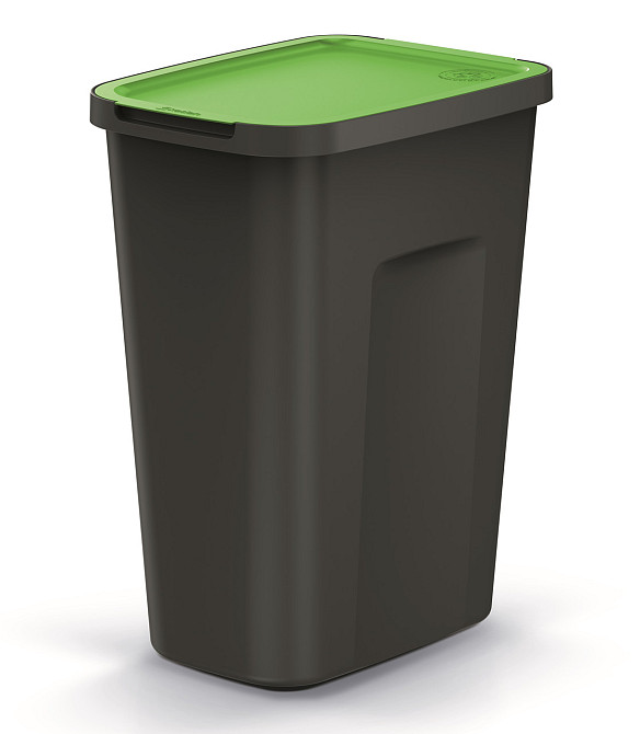 Баки для сортування сміття Keden COMPACTA Q Plus, комплект 3x35 л, чорний, кришка синя, зелена, жовта Київ - фото 4