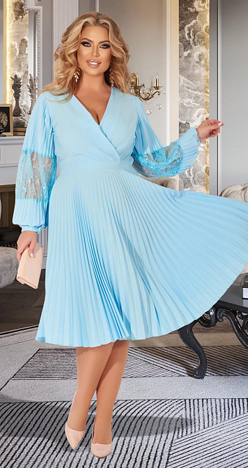 Ошатне плаття великого розміру плісе (50) Київ - фото 2