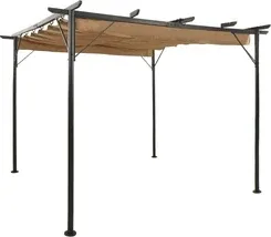 Гриль Pergola ze składanym dachem Taupe 3x3 m stal 180 g/m² Киев - изображение 1