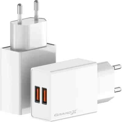 Зарядний пристрій Grand-X CH-15W 2xUSB 10.5W Black (CH-15W) Вінниця