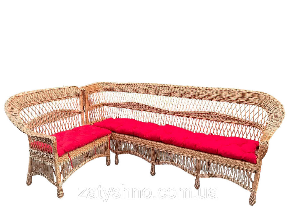 Диван плетеный угловой из лозы  большой с подушкой Киев - изображение 1