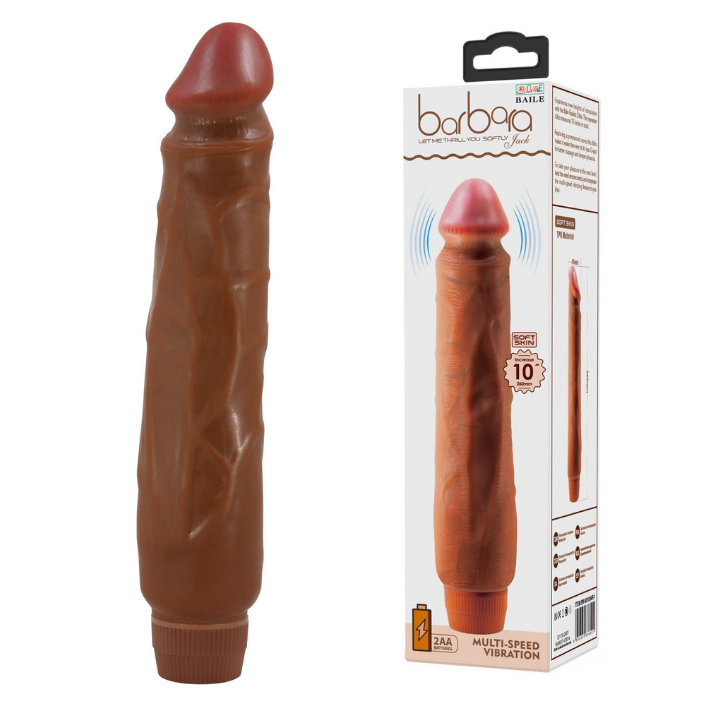 Вібратор - Barbara Jack Vibrator 10" Brown Sex Aura Київ - фото 1