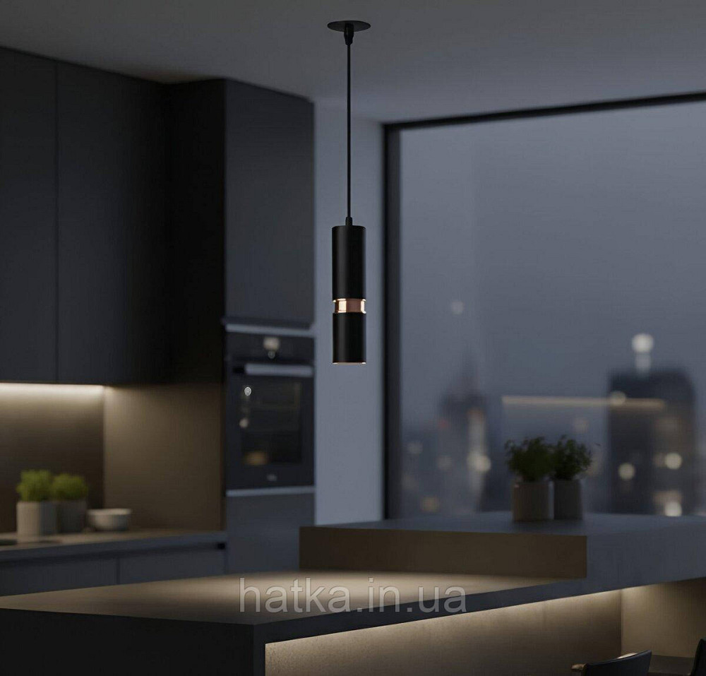 Люстра підвісна в стилі лофт Sirius PRD 4631-P BK R-GD на 1 плафон Київ - фото 1