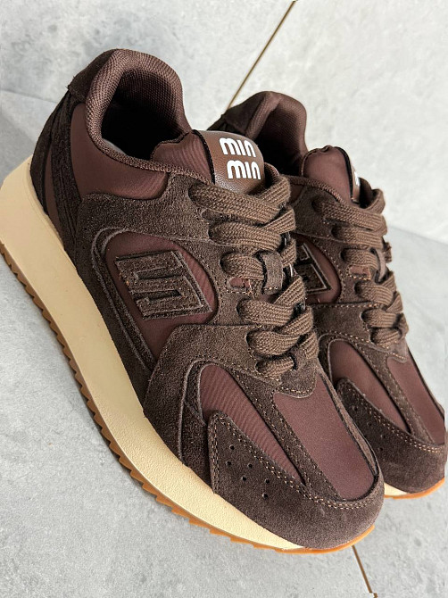 Кросівки жіночі Hengji M-5 замшеві комбіновані з текстилем демісезонні коричневі, 36, 23,5 см Київ - фото 11