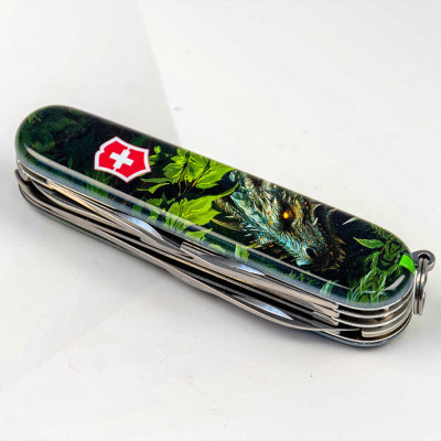 Нож Victorinox Huntsman Zodiac 91 мм Зелений дерев'яний дракон (1.3713.3_Z3240p) Винница - изображение 8