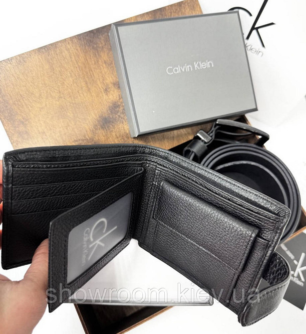 Чоловічий подарунковий набір ремінь та портмоне в дерев'яній коробці СК (451) Київ - фото 9