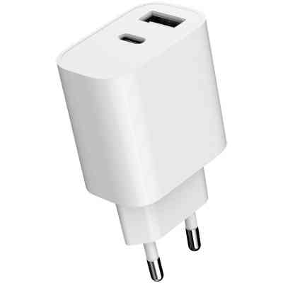 Зарядний пристрій Gembird 1xUSB-A+1xUSB-C 5V/2.4A (12W) white (TA-UC-2AC12-01) Вінниця