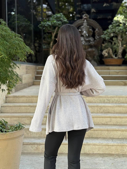 Женский теплый модный кардиган. Серый, 42/44 Одесса - изображение 3