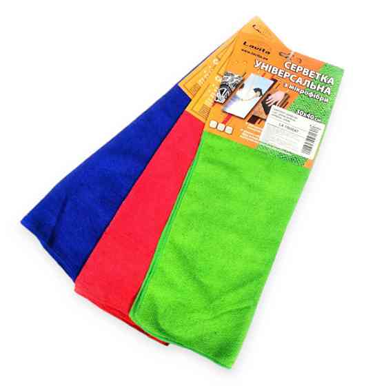 Серветка універсальна асорті 3 шт (40х30) мікрофібра Мукачево