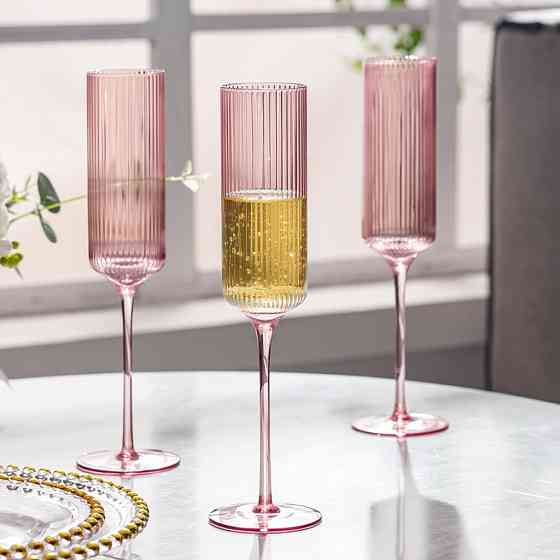 Бокал для шампанского и игристых вин 165 мл, 1 шт,многоразовый, пластиковый,прочный для вина и напитков прозрачно-розовый Каменец-Подольский