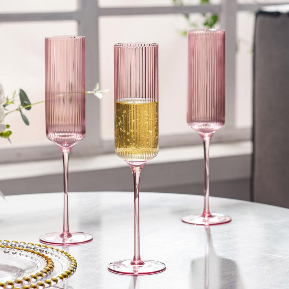 Бокал для шампанского и игристых вин 165 мл, 1 шт,многоразовый, пластиковый,прочный для вина и напитков прозрачно-розовый Каменец-Подольский - изображение 2