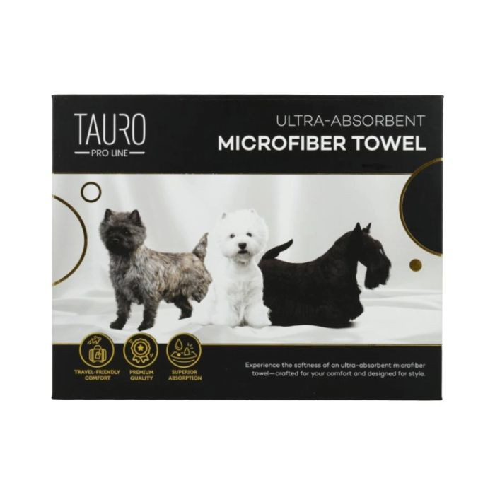 Tauro Pro Line Рушник з мікрофібри високопоглинальний з тер'єрами, 80 x 160 см Київ - фото 1