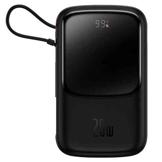Зовнішній акумулятор Baseus Qpow Pro Digital Display Fast Charge 10000mAh 20W (Type-C cable) Black Київ