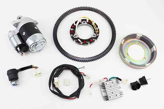 Комплект для переоснащення мотоблока під електростартер 186F (електростартер, замок, проводка, магнето, реле, вінець) Київ