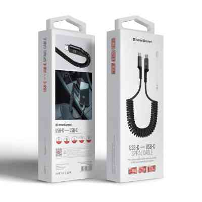 Дата кабель USB-C to USB-C 1.0m Spiral 3A Black Armorstandart (ARM75392) Винница