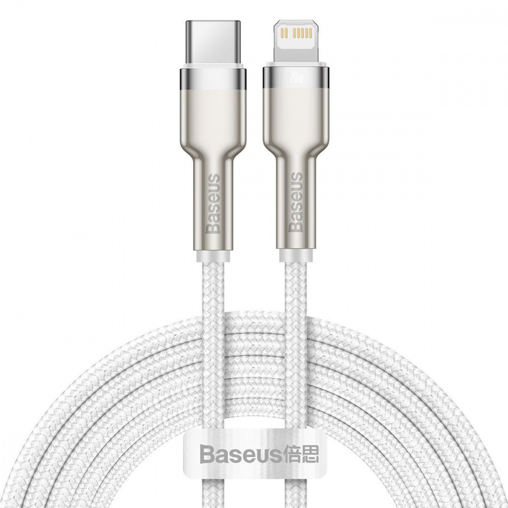 Кабель Baseus Cafule Metal Type-C to Lightning PD 20W 2м білий Львів - фото 1