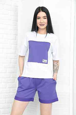 Двокольоровий костюм з шортами "Numb" оптом | Норма | Розпродаж моделі Фіолетовий, 46-48 Київ