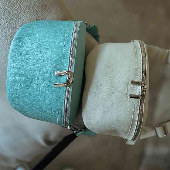 Жіноча шкіряна бананка, сумка з натуральної шкіри, стильна і вишукана жіноча сумочка бірюзаMasterSem Київ