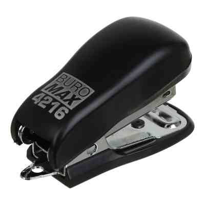 Степлер Buromax пластиковий МІНІ, 10 аркушів, (скоби №24; 26), 60 x 25 x 35 мм, чорний (BM.4216-01) Вінниця