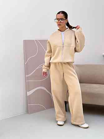 Жіночий костюм-двійка з широкими штанами Молочний 42/46 Харків