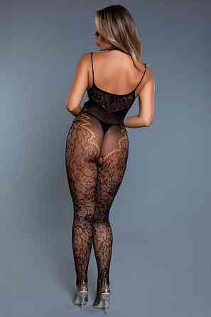 Бодистокинг сексуальный Be Wicked с интимным вырезом, черный, One Size Sex Aura Киев