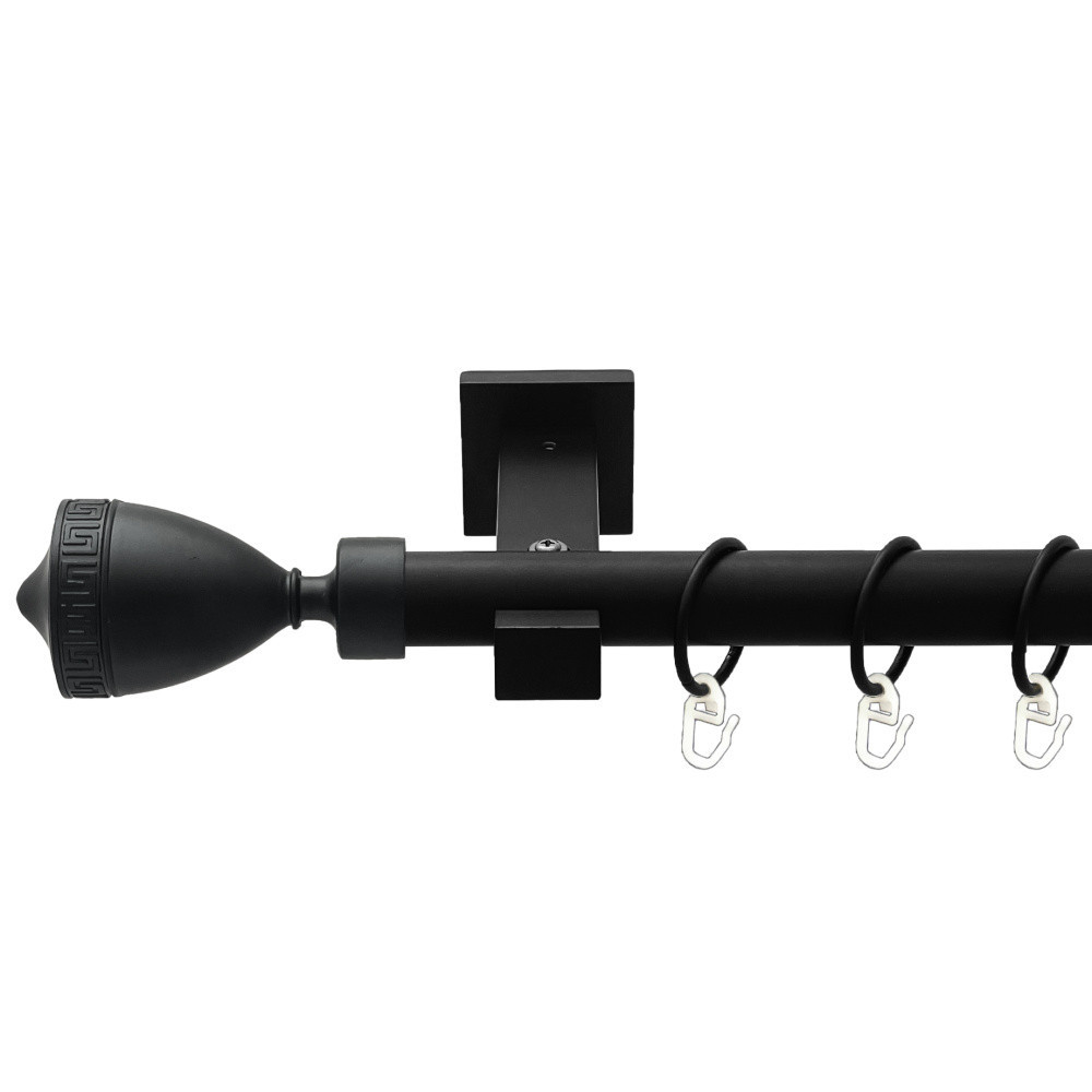 Карниз Orvit Афіна металевий однорядний техно гладка труба кільце металеве Чорний Оксамит 25 мм 160 см Львов - изображение 1