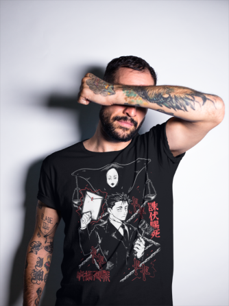 Футболка для хлопчика з аніме принтом Магічна битва оверсайз (зріст від 165 до 180) Чорний AnimeJ0189m Дніпро