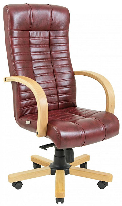 Офісне Крісло Керівника Richman Atlant Titan Bordo Wood-Beech М1 Tilt Бордовий Київ - фото 1