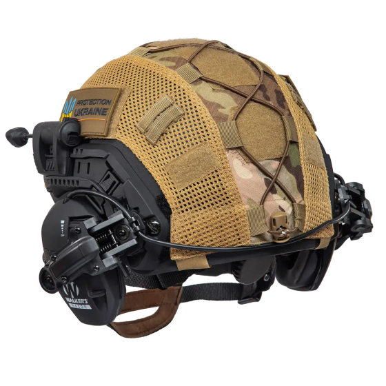 Тактичний шолом Fast Helmet NIJ IIIA + навушники Walkers Razor Slim + чебурашки + ліхтарик + кавер ( Вінниця