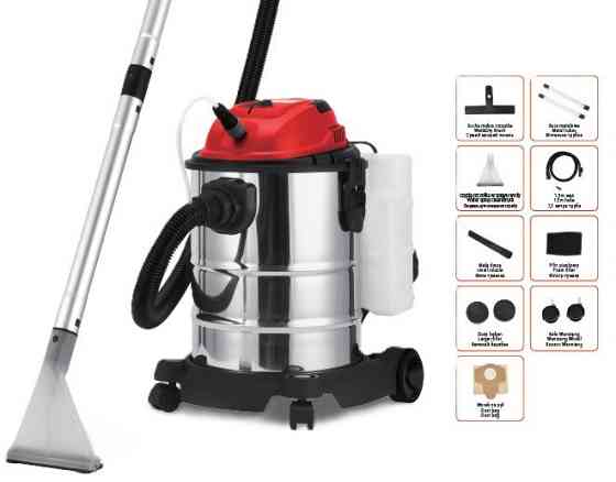 Моющий пылесос 2800 Вт, 25 л: для сухой, влажной уборки, сбора жидкостей, обдува, нерж. сталь Одесса