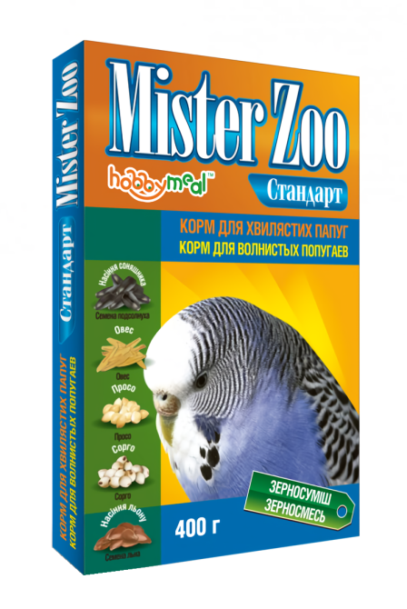 Корм Мистер Зоо стандарт для волнистых попугаев 400 г, O.L.KAR Винница - изображение 1