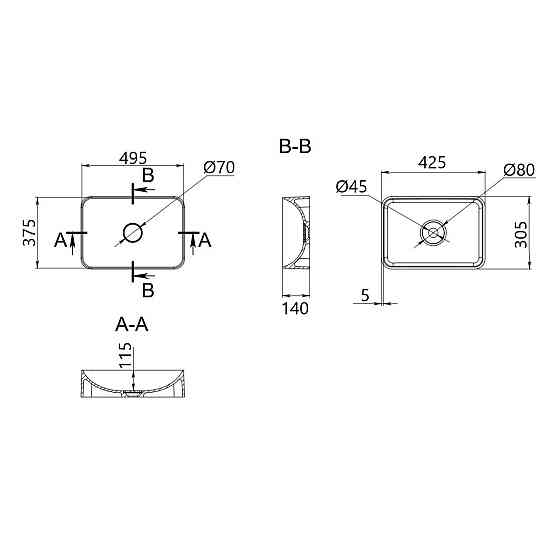 Раковина-чаша Qtap Cardinal 500х380х140 мм White QT04116302W Київ