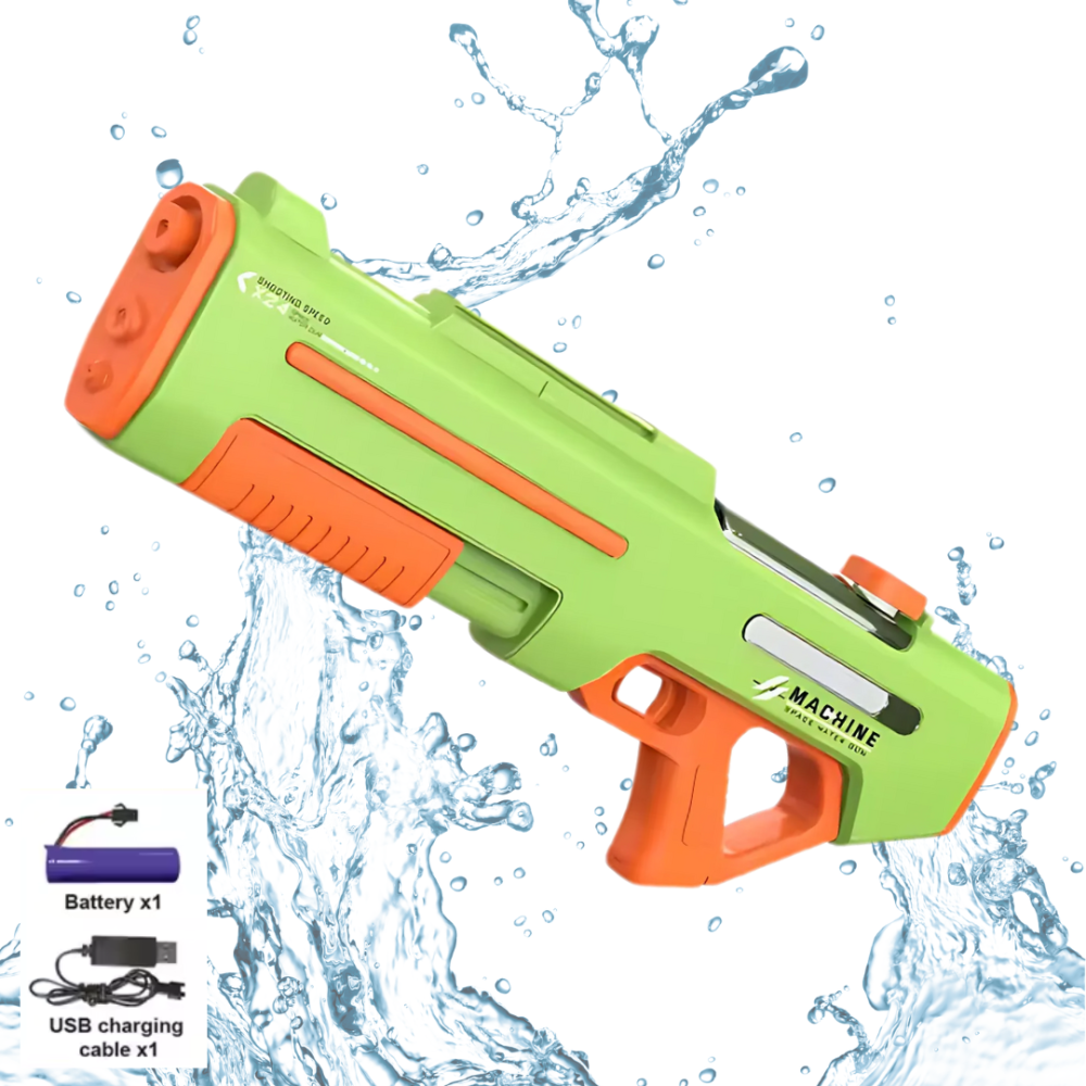 Водный пистолет для детей, электрический бластер, аккумуляторный, игрушечный автомат для детей, зелёный Каменец-Подольский - изображение 2